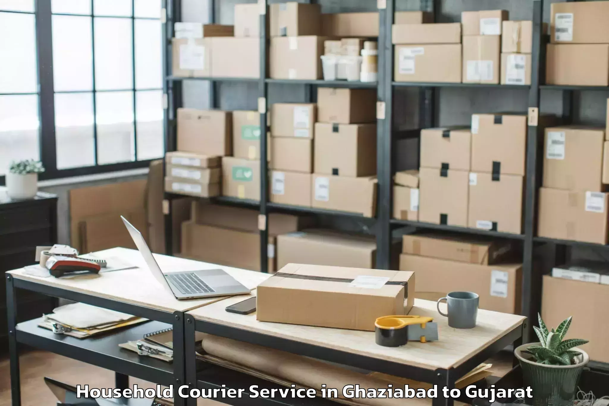 Reliable Ghaziabad to Satlasana Household Courier